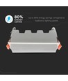 10W LED Linear Einbaupanel - 700lm, 6400K, IP20, Ausschnitt: 13,8x3,2 cm, weißer Rand
