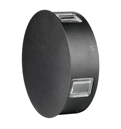 4W runde LED Wandleuchte - IP65, Schwarz, 3000K, COB LED, inkl. Leuchtmittel