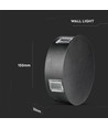 4W runde LED Wandleuchte - IP65, Schwarz, 3000K, COB LED, inkl. Leuchtmittel