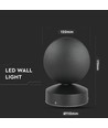 7W LED Wandleuchte - IP65, Schwarz, 770lm, Warmweiß, inkl. Leuchtmittel