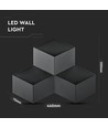 9W LED Wandleuchte, Schwarz - 990lm, 3000K, IP20, Aluminium, Innenbereich