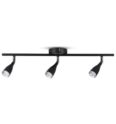 13,5W LED Wandleuchte mit 3 Köpfen - 1260lm, 3000K, schwarzes Finish, inkl. Leuchtmittel