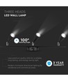 13,5W LED Wandleuchte mit 3 Köpfen - 1260lm, 3000K, schwarzes Finish, inkl. Leuchtmittel