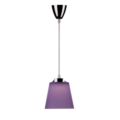 7W LED Pendelleuchte / Deckenleuchte - Chrom mit lila Schirm, 4000K, Ø15cm, 90 Grad Abstrahlwinkel