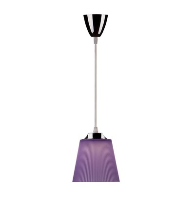 7W LED Pendelleuchte / Deckenleuchte - Chrom mit lila Schirm, 4000K, Ø15cm, 90 Grad Abstrahlwinkel
