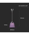 7W LED Pendelleuchte / Deckenleuchte - Chrom mit lila Schirm, 4000K, Ø15cm, 90 Grad Abstrahlwinkel