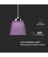 7W LED Pendelleuchte / Deckenleuchte - Chrom mit lila Schirm, 4000K, Ø15cm, 90 Grad Abstrahlwinkel