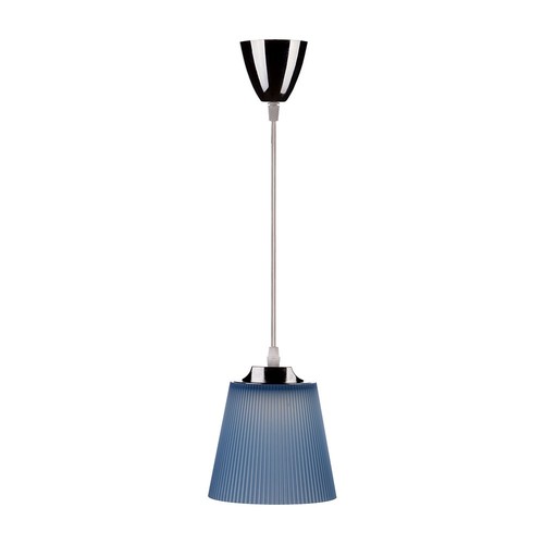7W LED Pendelleuchte / Deckenleuchte - Ø15cm, 4000K, blauer Schirm, Chromgehäuse, inkl. Leuchtmittel