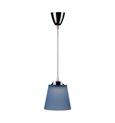7W LED Pendelleuchte / Deckenleuchte - Ø15cm, 4000K, blauer Schirm, Chromgehäuse, inkl. Leuchtmittel