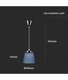 7W LED Pendelleuchte / Deckenleuchte - Ø15cm, 4000K, blauer Schirm, Chromgehäuse, inkl. Leuchtmittel