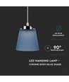 7W LED Pendelleuchte / Deckenleuchte - Ø15cm, 4000K, blauer Schirm, Chromgehäuse, inkl. Leuchtmittel