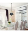 E27 Pendelleuchte aus Metall - Schwarz und Gold, modernes Prismen-Design, ohne Leuchtmittel