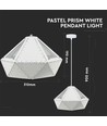 Pastel Prism weiße Pendelleuchte, E27 Fassung - Ø31cm, Metall, 5 Jahre Garantie, ohne Leuchtmittel
