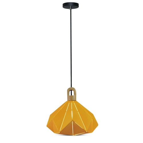 Pastel Wooden Prism Pendelleuchte, gelb - E27 Fassung, 320x270mm, max. 60W, 5 Jahre Garantie