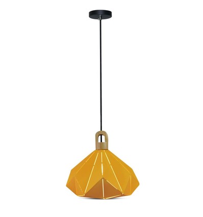 Pastel Wooden Prism Pendelleuchte, gelb - E27 Fassung, 320x270mm, max. 60W, 5 Jahre Garantie