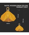 Pastel Wooden Prism Pendelleuchte, gelb - E27 Fassung, 320x270mm, max. 60W, 5 Jahre Garantie
