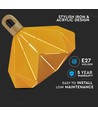 Pastel Wooden Prism Pendelleuchte, gelb - E27 Fassung, 320x270mm, max. 60W, 5 Jahre Garantie