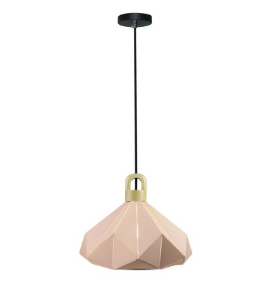 E27 Pendelleuchte Pastel Wooden Prism - Pink, Ø32 x 27 cm, ohne Leuchtmittel