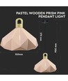 E27 Pendelleuchte Pastel Wooden Prism - Pink, Ø32 x 27 cm, ohne Leuchtmittel