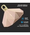 E27 Pendelleuchte Pastel Wooden Prism - Pink, Ø32 x 27 cm, ohne Leuchtmittel