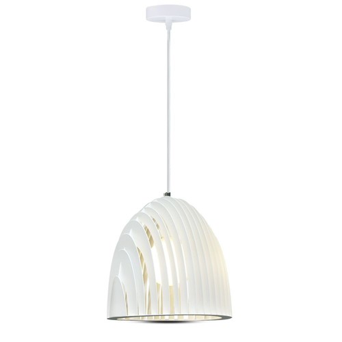 Weiße Cone Prism Pendelleuchte, E27 - Metall, prismenförmig, ohne Leuchtmittel, Ø25cm