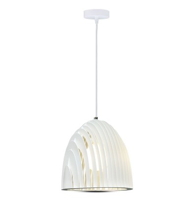 Weiße Cone Prism Pendelleuchte, E27 - Metall, prismenförmig, ohne Leuchtmittel, Ø25cm