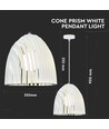 Weiße Cone Prism Pendelleuchte, E27 - Metall, prismenförmig, ohne Leuchtmittel, Ø25cm