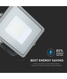30W LED Flutlicht, Samsung LED Chip - 80lm/W, IP65, Grau, 5 Jahre Garantie, Außenbereich