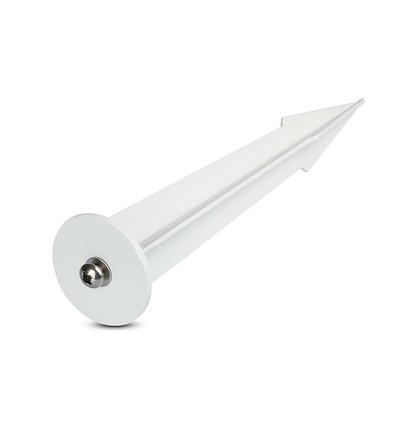 Ø60mm weißer Erdspieß für Flutlicht - IP65, Aluminium, 26,5cm Höhe