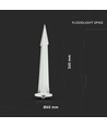 Ø60mm weißer Erdspieß für Flutlicht - IP65, Aluminium, 26,5cm Höhe