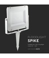 Ø60mm weißer Erdspieß für Flutlicht - IP65, Aluminium, 26,5cm Höhe