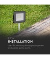 Ø60mm weißer Erdspieß für Flutlicht - IP65, Aluminium, 26,5cm Höhe