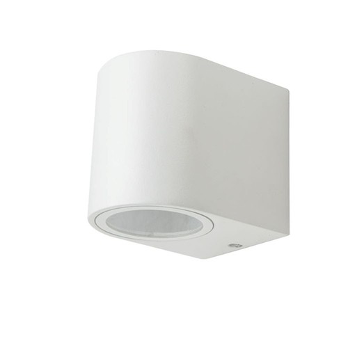 1-flammige Wandleuchte GU10 - Aluminium, rund, weißes Gehäuse, IP44