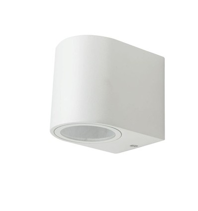 1-flammige Wandleuchte GU10 - Aluminium, rund, weißes Gehäuse, IP44
