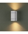 GU10 quadratische Wandleuchte mit Up/Down Licht - IP44 Außenbereich, weiß, Edelstahl, ohne Leuchtmittel
