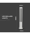 10W Pollerleuchte - LED, 6400K, weißes Gehäuse, 80 cm Höhe