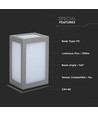 12W LED Wandleuchte, grau - 750lm, 6400K, IP65, kaltweiß