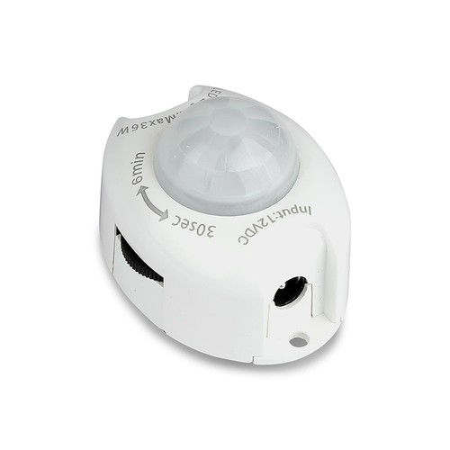 Drahtloser PIR Bewegungssensor für LED Streifen - 12V, max. 36W, für Bettlicht, 2.1mm Stecker, 3 Jahre Garantie