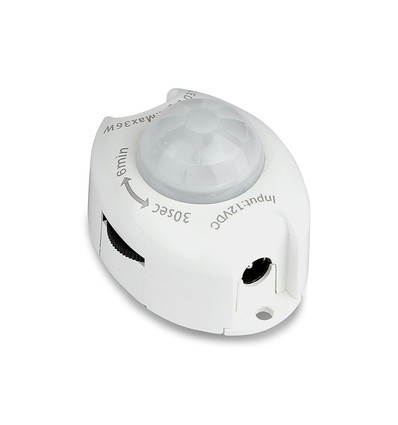 Drahtloser PIR Bewegungssensor für LED Streifen - 12V, max. 36W, für Bettlicht, 2.1mm Stecker, 3 Jahre Garantie