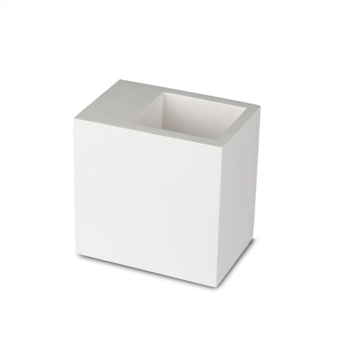 G9 Aufbauspot aus Gips, quadratisch - Weiß, 10x10cm, ohne Leuchtmittel