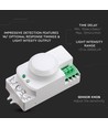 Mikrowellen-Bewegungsmelder mit Manual Override - 360°, 1-8m Reichweite, IP20, weiß, max. 300W LED
