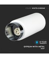 GU10 Einbauspot aus Gips und Metall - Ø20cm, Mattchrom, Höhe 8cm, ohne Leuchtmittel