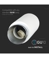 GU10 Einbauspot aus Gips und Metall - Ø20cm, Mattchrom, Höhe 8cm, ohne Leuchtmittel
