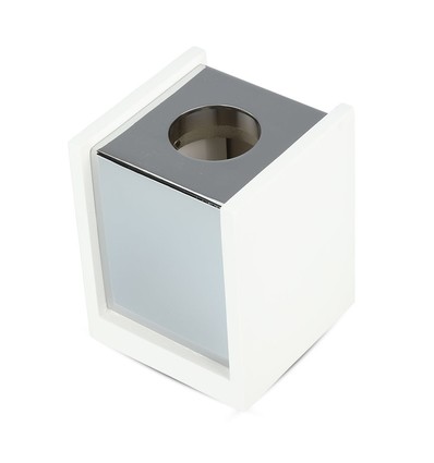 GU10 quadratischer Gips Aufbauspot mit Chrom-Boden - 10x10cm, Weiß/Chrom, IP20 Innen, ohne Leuchtmittel