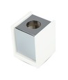 GU10 quadratischer Gips Aufbauspot mit Chrom-Boden - 10x10cm, Weiß/Chrom, IP20 Innen, ohne Leuchtmittel