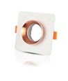 GU10/GU5.3 Gips Einbauspot - Quadratisch, Matt-Roségold, weißer Gips, 10x10 cm