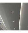Quadratischer GU10 Einbauspot aus Gips - Grauer Beton mit Matt-Roségold Ring, IP20 Innen, ohne Leuchtmittel
