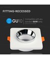GU10 Einbauspot aus Gips - Weiß/Chrom, Ausschnitt: Ø8,0 cm, Maße: Ø10 cm, ohne Leuchtmittel