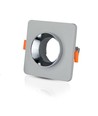 Quadratischer Einbauspot aus Gips mit Chromring - Für GU10 / GU5.3, Grau, 2 Jahre Garantie