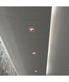 GU10 Eckiger Downlight - Off-White mit mattem Roségold, Loch: 8cm, ohne Leuchtmittel und Fassung